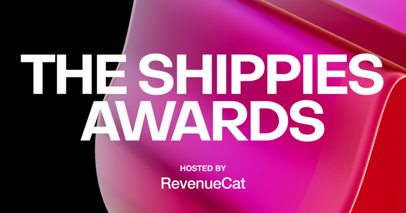 The Shippies awards artwork in pink and red